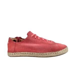 Toms Shoes Womens 5 Sneaker Casual Fashion Leather Lena Lace Up Espadrille Pink